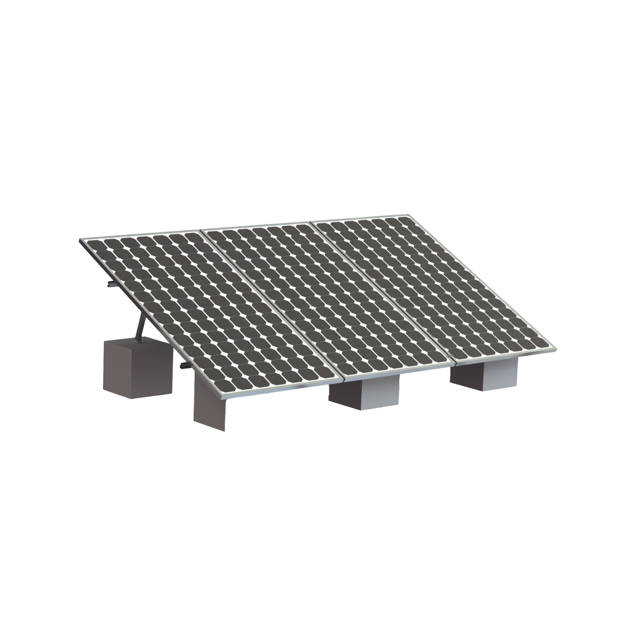 Montaje para 3 Panel Solar, Riel "8" de 4050mm para Módulos con Espesor de 35mm, Velocidad de Viento Máx. 136km/h (20¬∞ a 45¬∞)