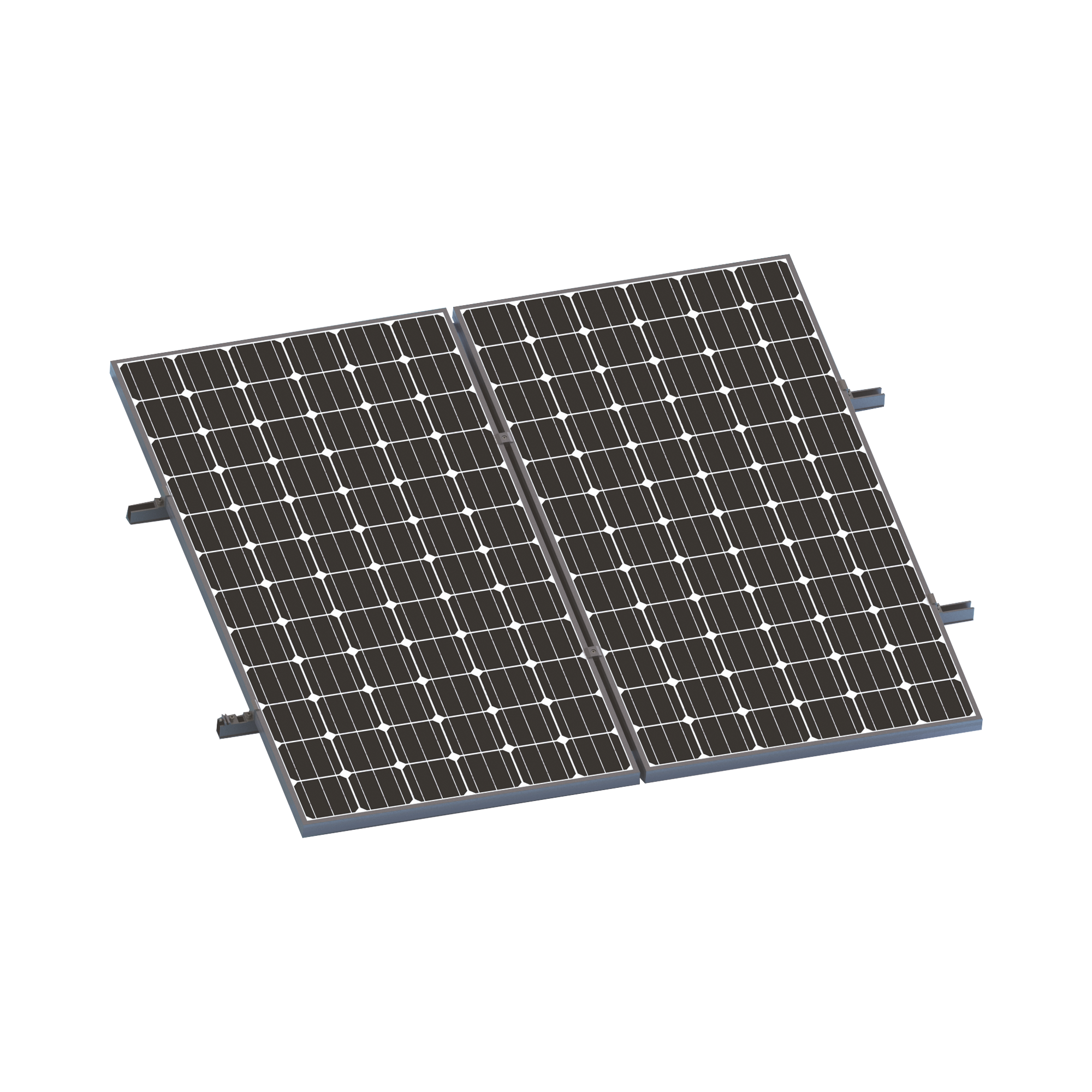 Kit De Minirieles Para Panel Solar Arreglo 1X2 Para Instalación Plano En Lámina