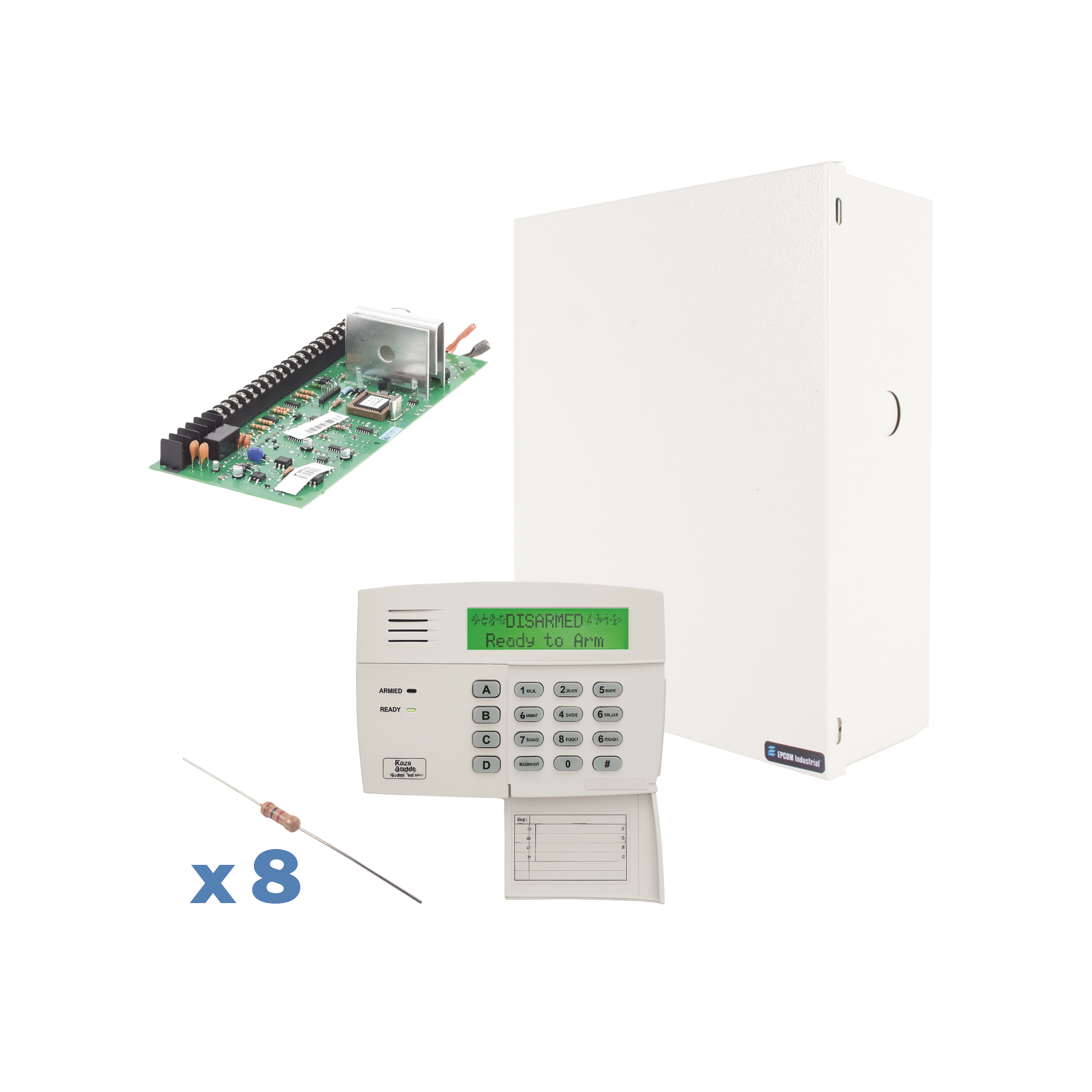 Panel de Alarma de 48 Zonas con Teclado Alfanumérico y Receptor Inalámbrico Interconstruido