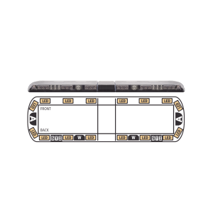 Torreta ámbar de 54" Vantage ™ 16 LED   2 luces de trabajo, 2 luces de callejón, 2 luces de freno, traseras y direccionales