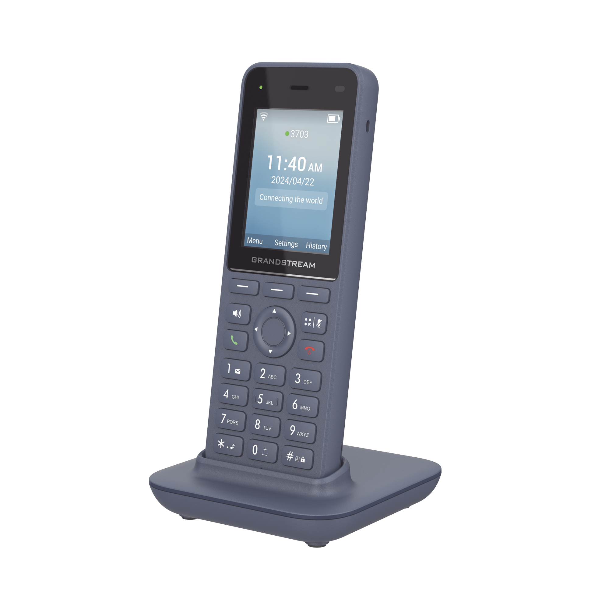 Teléfono IP inalámbrico Wi-Fi, Portátil, 3 cuentas SIP, 3 líneas, Voz HD, Bluetooth integrado, Puerto USB tipo C