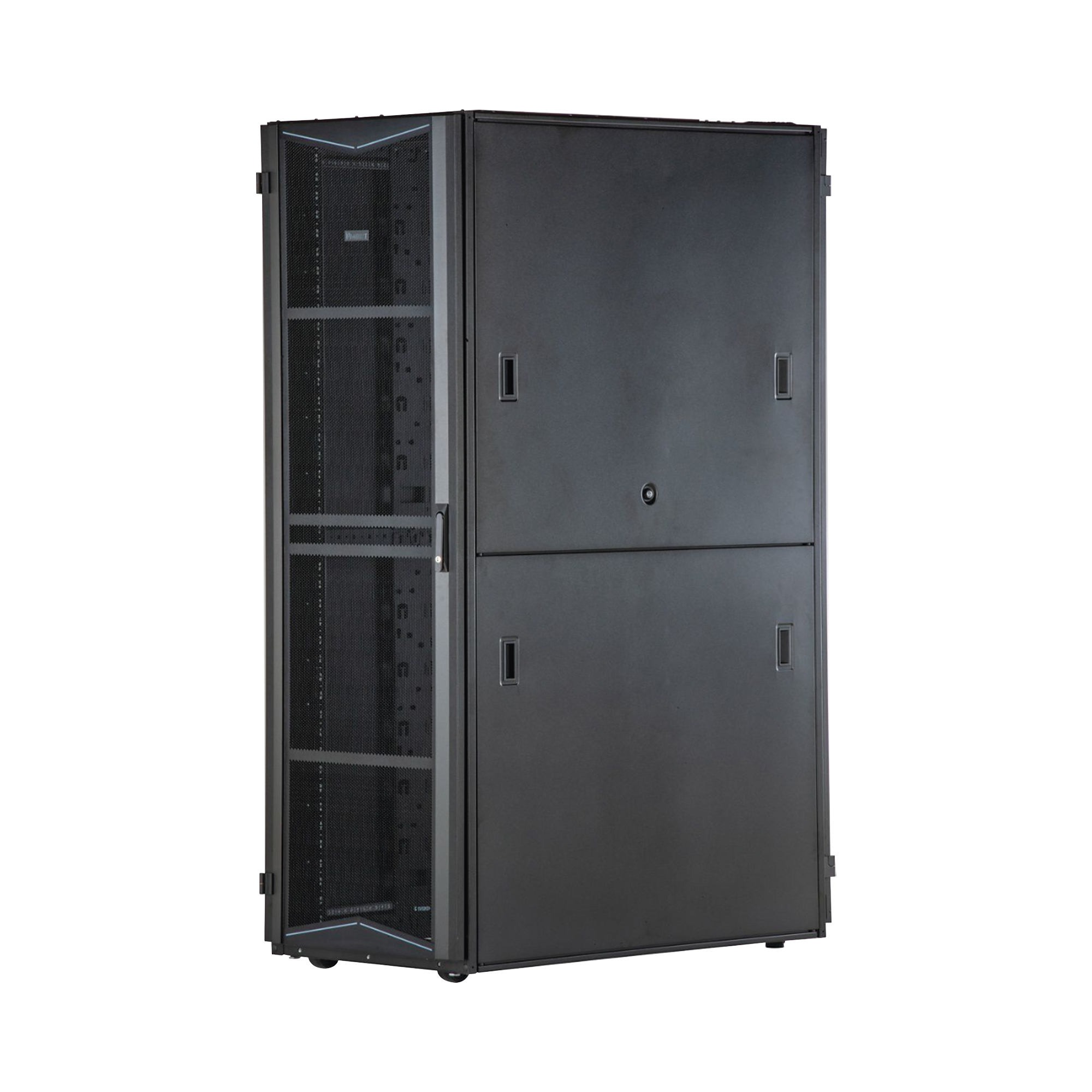 Gabinete FlexFusion para Centros de Datos, 42 UR, 700 mm de Ancho, 1200 mm de Profundidad, Fabricado en Acero, Color Negro