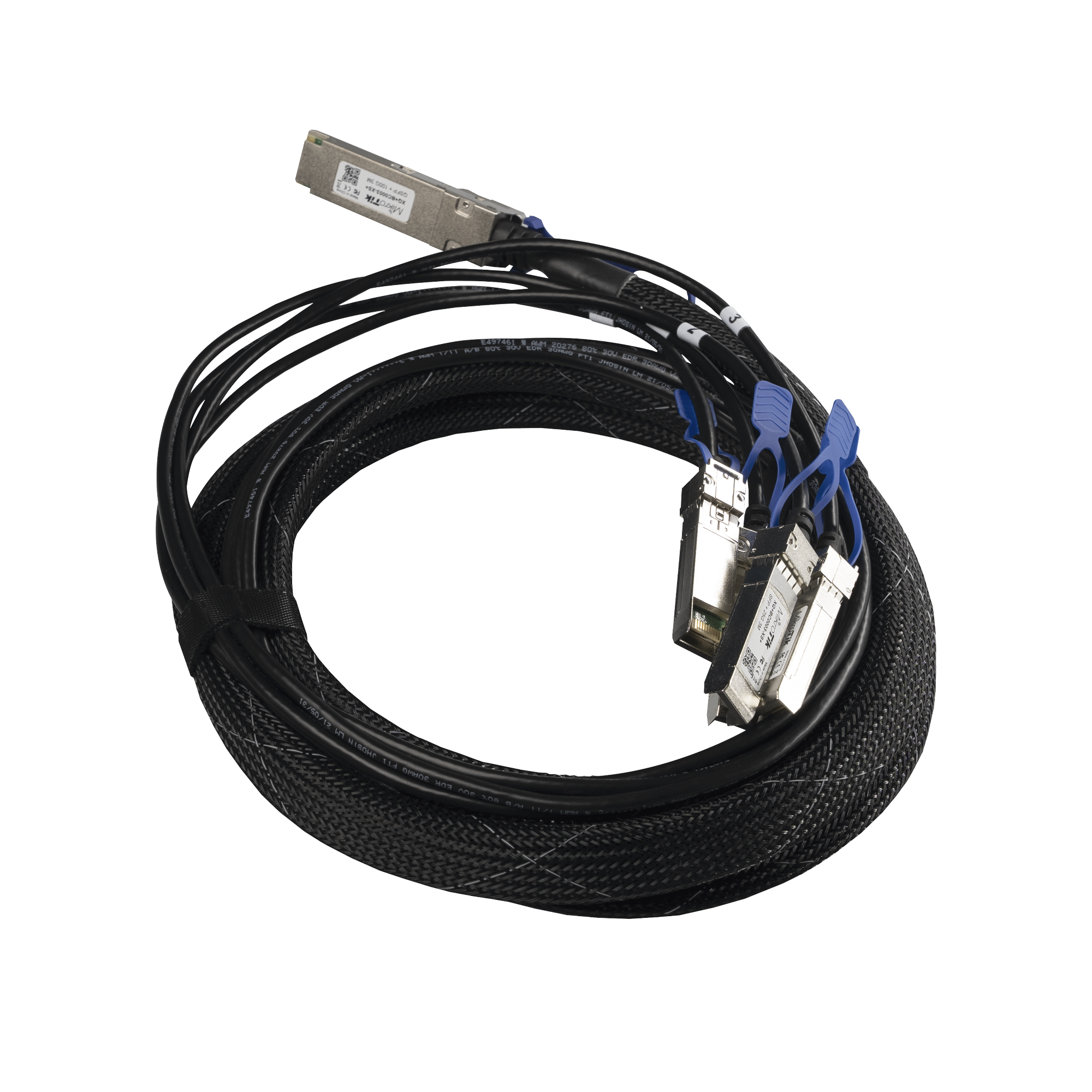 (XQ+BC0003-XS+) Cable de conexion 100G QSFP28 a 4 x 25G SFP28 o 40G QSFP+ a 10G SFP+, 3m
