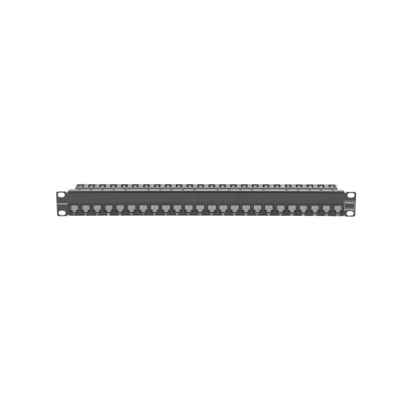 Patch Panel Z-MAX de 24 puertos, Blindado, Precargado con Jacks Categoria 6A, Plano, 1UR