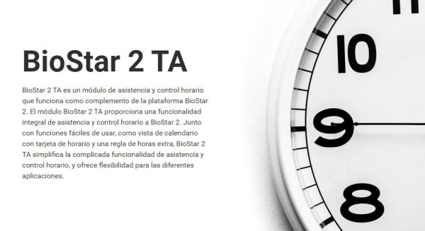ACTUALIZACION de licencia TIEMPO Y ASISTENCIA BIOSTAR2 TA standard- ADVANCE